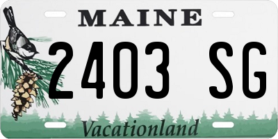 ME license plate 2403SG