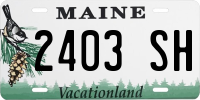 ME license plate 2403SH