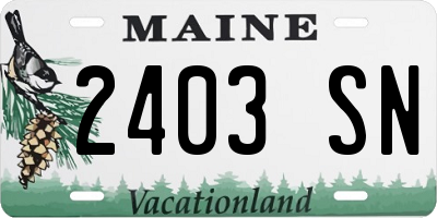 ME license plate 2403SN