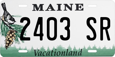 ME license plate 2403SR