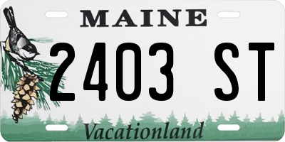 ME license plate 2403ST