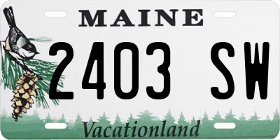 ME license plate 2403SW