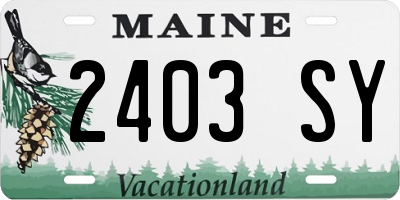 ME license plate 2403SY