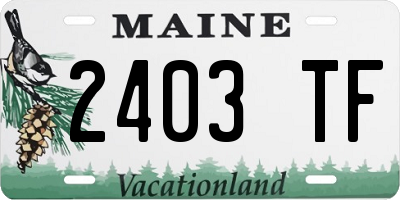 ME license plate 2403TF