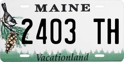 ME license plate 2403TH