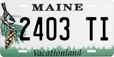 ME license plate 2403TI