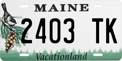 ME license plate 2403TK