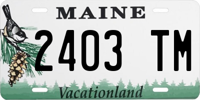 ME license plate 2403TM