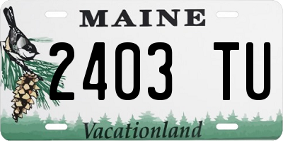 ME license plate 2403TU