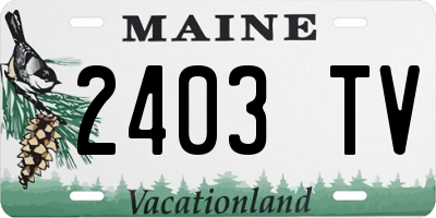 ME license plate 2403TV