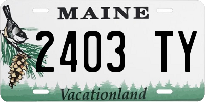 ME license plate 2403TY