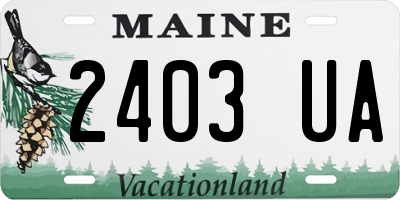 ME license plate 2403UA