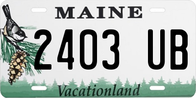 ME license plate 2403UB