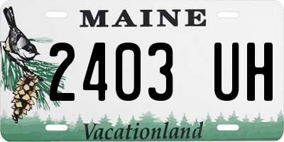 ME license plate 2403UH