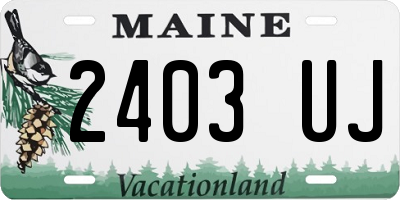 ME license plate 2403UJ