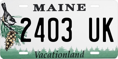 ME license plate 2403UK