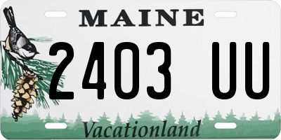 ME license plate 2403UU