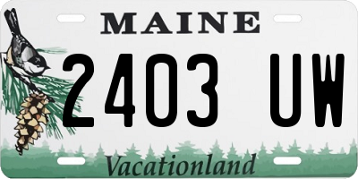 ME license plate 2403UW