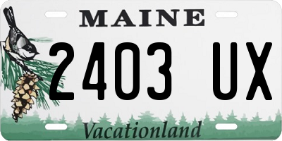 ME license plate 2403UX