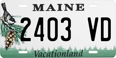 ME license plate 2403VD