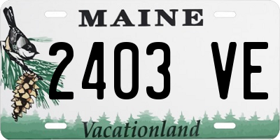 ME license plate 2403VE