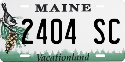 ME license plate 2404SC