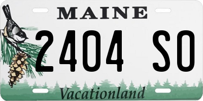 ME license plate 2404SO