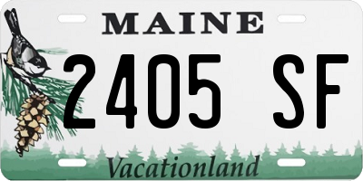 ME license plate 2405SF