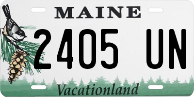 ME license plate 2405UN