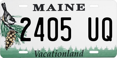 ME license plate 2405UQ