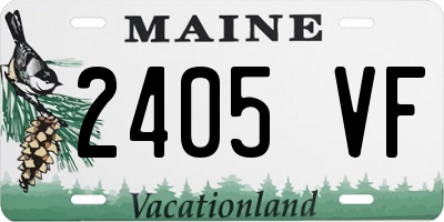 ME license plate 2405VF