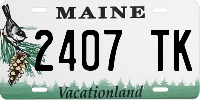ME license plate 2407TK