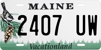 ME license plate 2407UW