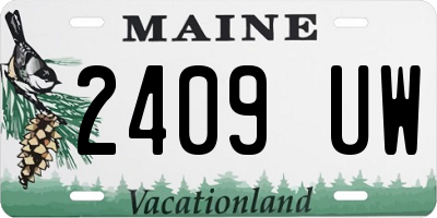 ME license plate 2409UW