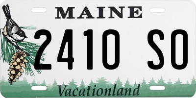 ME license plate 2410SO