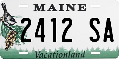 ME license plate 2412SA