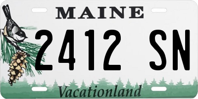 ME license plate 2412SN