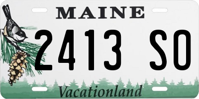 ME license plate 2413SO