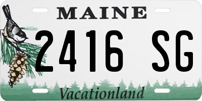 ME license plate 2416SG