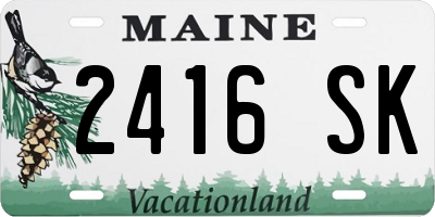 ME license plate 2416SK