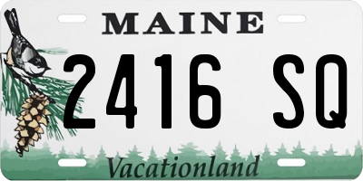 ME license plate 2416SQ