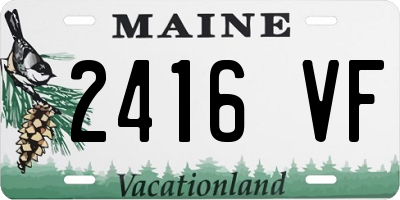 ME license plate 2416VF