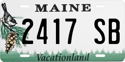 ME license plate 2417SB