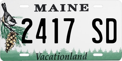 ME license plate 2417SD