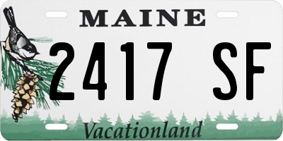 ME license plate 2417SF