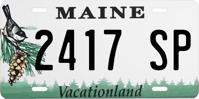 ME license plate 2417SP
