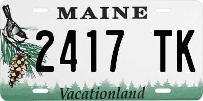 ME license plate 2417TK