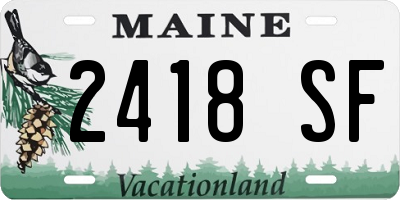 ME license plate 2418SF
