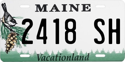 ME license plate 2418SH