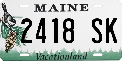 ME license plate 2418SK